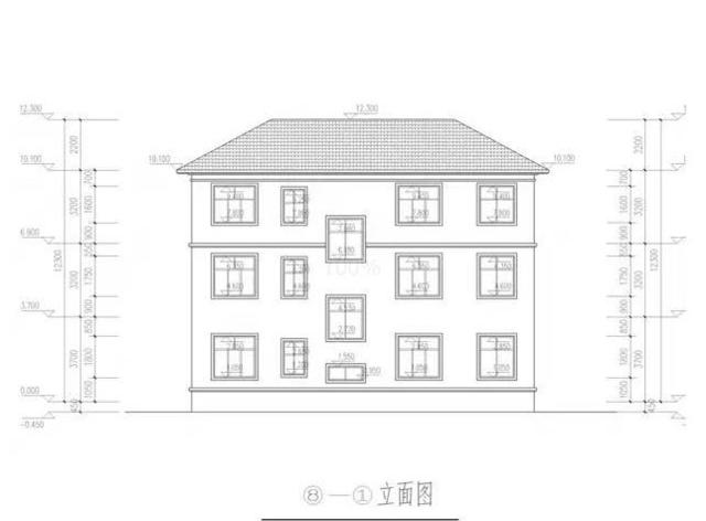 推薦一款三層的自建房，四開間的結構這樣的設計方案，帶立面效果圖，看起來更加的直觀!