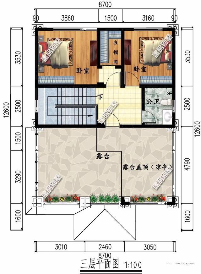 兩棟別墅面寬尺寸都不大，造價不高，但外形都很好，有時候宅基地小也并不是一個劣勢