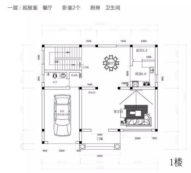 這款別墅根據(jù)農(nóng)村居住習(xí)慣設(shè)有堂屋神位，將品質(zhì)生活與傳統(tǒng)習(xí)俗相結(jié)合，適合廣大地區(qū)建造。