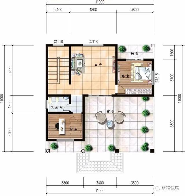   中式和簡歐式設(shè)計的別墅