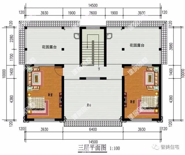 雙拼三層別墅戶型圖