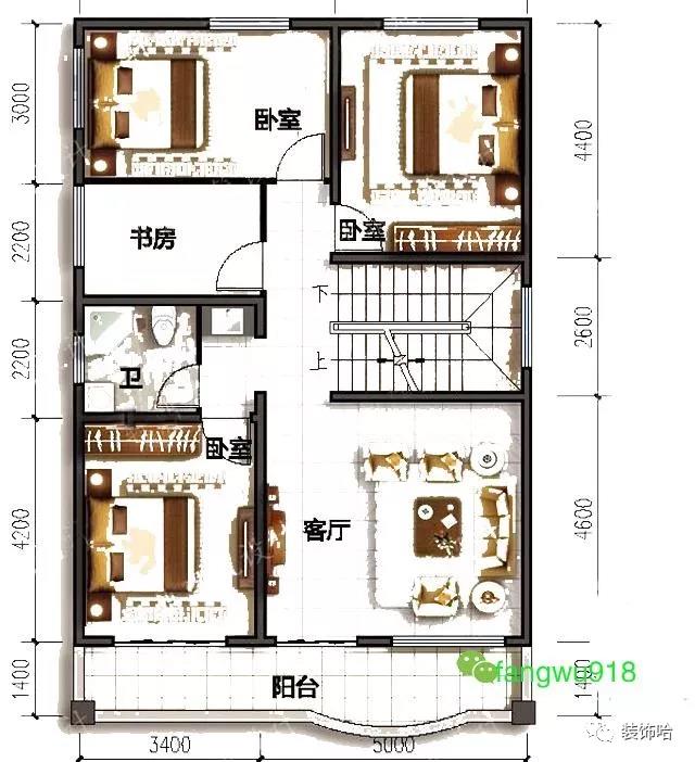 兩層半小戶型自建房設(shè)計(jì)圖