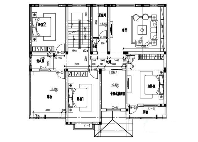 二層帶車庫的自建房屋設(shè)計(jì)圖